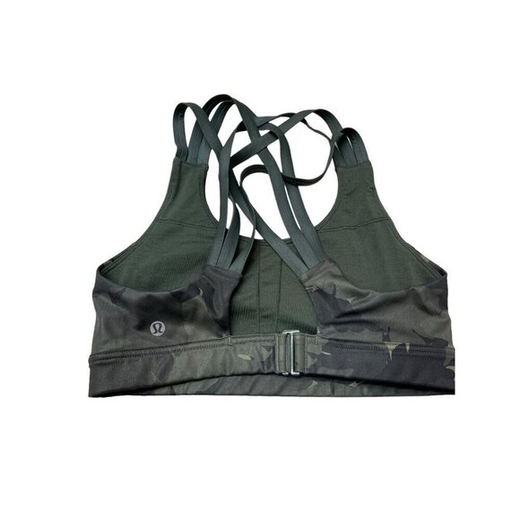 Lululemon Womens All Sport Bra Sz 6 Palm Party Gator Green Camo Adjustable - Picture 2 of 5